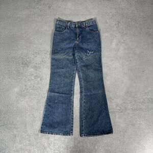 Michael G Flare Butterfly Blue Denim Jeans  - Size: 14